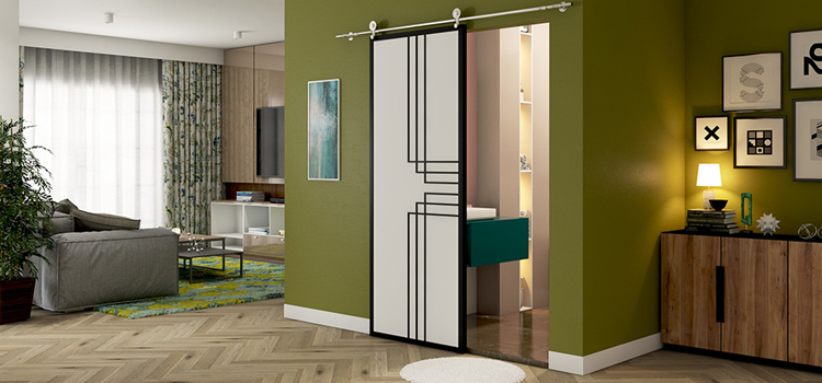 sliding bathroom door installation in North Fair Oaks